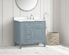 36" blue bathroom vanity with sink