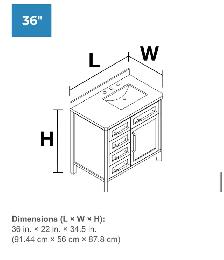 36" blue bathroom vanity with sink - Photo 4
