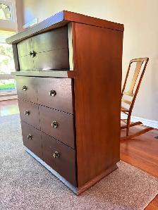 Mid Century Wood Tall Boy Dresser - Photo 2