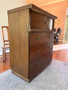 Mid Century Wood Tall Boy Dresser - Photo 3