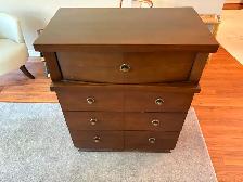 Mid Century Wood Tall Boy Dresser - Photo 9