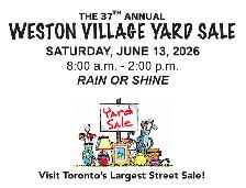 The 37th Annual Weston Village Yard Sale - Saturday June 13th, 2