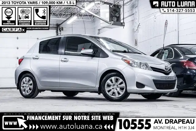 2013 TOYOTA Yaris LE DEMARREUR/AC/CRUISE/BLUETOOTH/109,000km