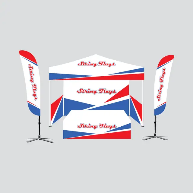 Custom Printed Promo Feather Flags Pop up Tents