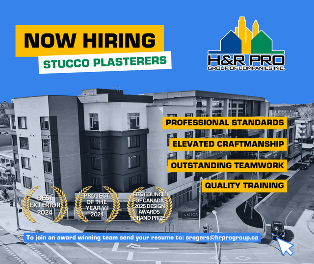 NOW HIRING - Stucco Plasterer
