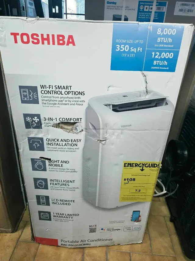 Climatiseur portatif Toshiba 12 000 BTU