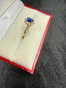 Women's 10K Star Sapphire Ring w Cubic Ziconia's~Size 8.5 - Photo 2