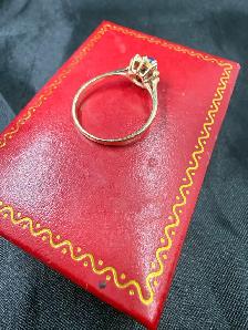 Women's 10K Star Sapphire Ring w Cubic Ziconia's~Size 8.5 - Photo 3