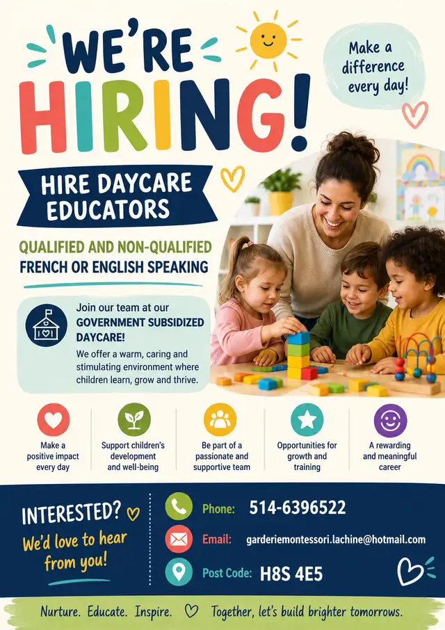 Daycare educators needed