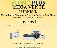Econoplus ISTANBUL Ens de Chambre à Coucher  Bois Blanc $1500.00