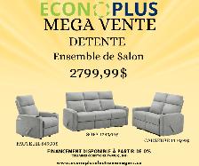 Econoplus DETENTE Ensemble de Salon Inclinable à levier $2799.99