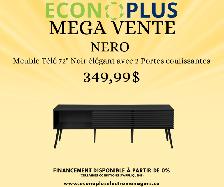 Econoplus NERO Meuble Télé 72' Noir élégant $349.99