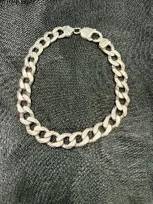 Men's Silver Curb Bracelet~9.5'