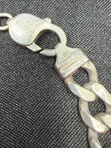 Men's Silver Curb Bracelet~9.5' - Photo 2
