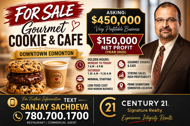 VERY PROFITABLE GOURMET COOKIE & CAFÉ FOR SALE