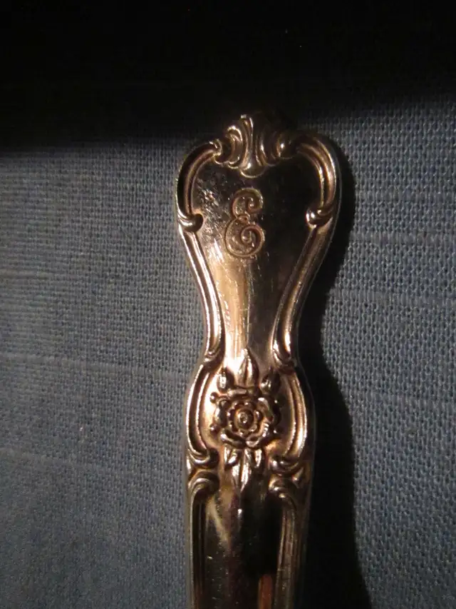 #36-121D   SIGNATURE silverware set for 6, Monogramed 'E'