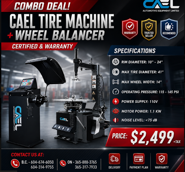 Combo Deal! New CAEL Tire machine  Wheel balancer –Certified &Wa