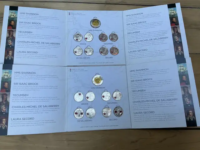 2. THE WAR OF 1812 Uncirculated 9 Complete Canadian Coins Sets !