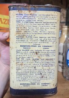 VINTAGE 1940's HI-SPEED CREAM SEPARATOR OIL IMPERIAL QUART CAN - Photo 6