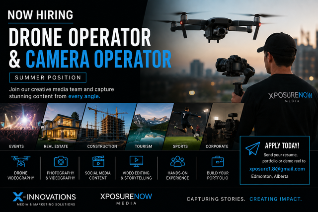 HIRING: Drone Operator & Camera Operator (Summer Job)