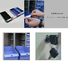 60 Drawers Parts Cabinet Organization Shelves with Door 054528 - Photo 5