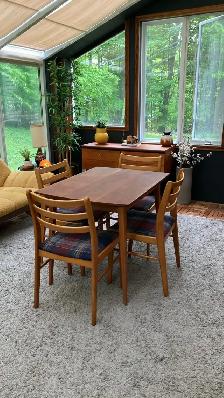 MCM vintage. TECK TEAK. Ensemble salle à manger. Table / 4 chais - Photo 2