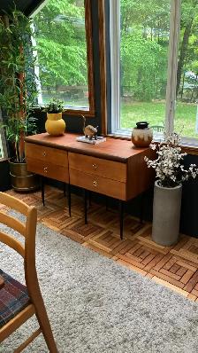 MCM vintage. TECK TEAK. Ensemble salle à manger. Table / 4 chais - Photo 3