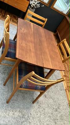 MCM vintage. TECK TEAK. Ensemble salle à manger. Table / 4 chais - Photo 6