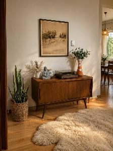 Mid century modern. TEAK TECK Lampe / Buffet, crédence, bar, vit