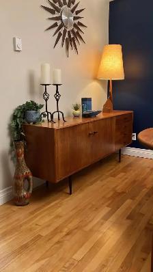 Mid century vintage TEAK TECK meuble. Buffet crédence bar, vitri - Photo 2