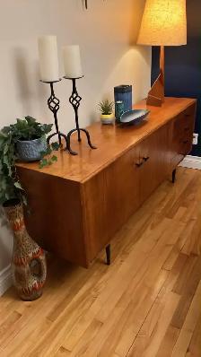 Mid century vintage TEAK TECK meuble. Buffet crédence bar, vitri - Photo 3
