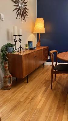 Mid century vintage TEAK TECK meuble. Buffet crédence bar, vitri - Photo 9