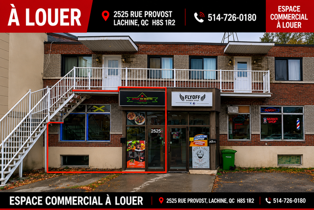 LOCAL COMMERCIAL À LOUER – 2525A, RUE PROVOST, LACHINE