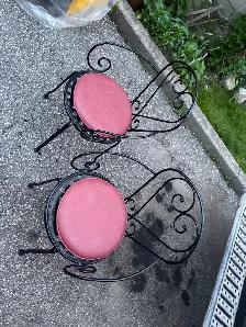 Free delivery used Pair of Black Metal Bistro Chairs - Photo 7