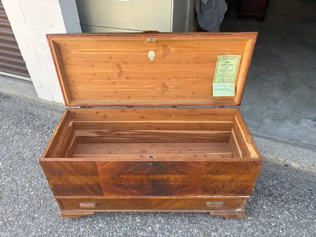 Free delivery antique circa 1940 Boshart Cedar Chest