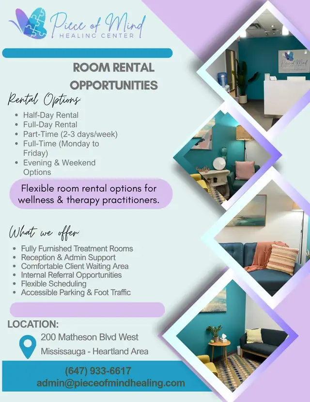 Room/office Rental for Wellness Practioners