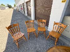 Free delivery used Round Oak Dining Table with 4 Chairs - Photo 6