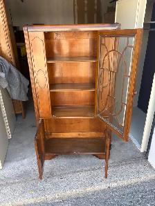 Free delivery antique from 1940 Vintage Wood Display Cabinet - Photo 8