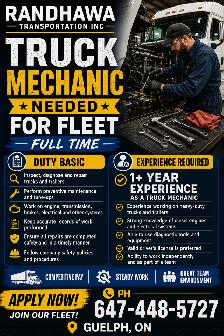Truck Trailer mechanic needed by fleet full time