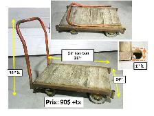 Charriot plateforme 24''x36'', en bois et fer. et autres - Photo 2