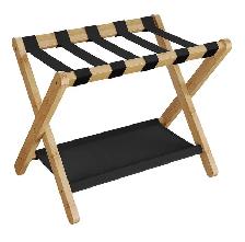 SONGMICS Bamboo Luggage Rack with Lower Storage Shelf