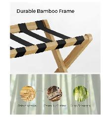 SONGMICS Bamboo Luggage Rack with Lower Storage Shelf - Photo 4
