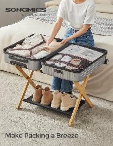 SONGMICS Bamboo Luggage Rack with Lower Storage Shelf - Photo 6