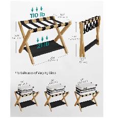 SONGMICS Bamboo Luggage Rack with Lower Storage Shelf - Photo 7