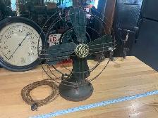 Antique 1934 GE 12-inch oscillating, 3-speed electric fan,