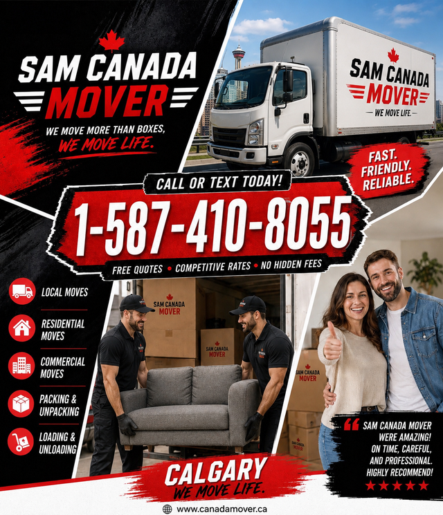 LONG DISTANCE Furniture MOVING BC-AB-SK-MA-ON call 587-410-8055