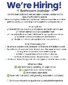 Now hiring - BATHROOM INSTALLER - Photo 2