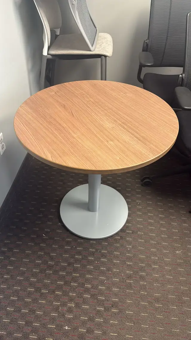 Teknion Round Table with Metal Base | $120 Each