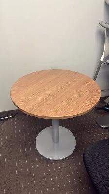 Teknion Round Table with Metal Base | $120 Each - Photo 2