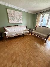 Elegant Vintage French Provincial Sofa & Love Seat Set
